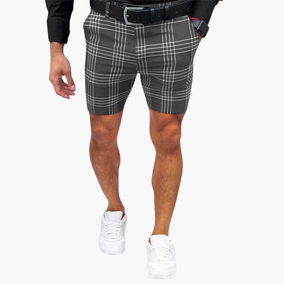 Short homme avec motif à carreaux et poches latérales