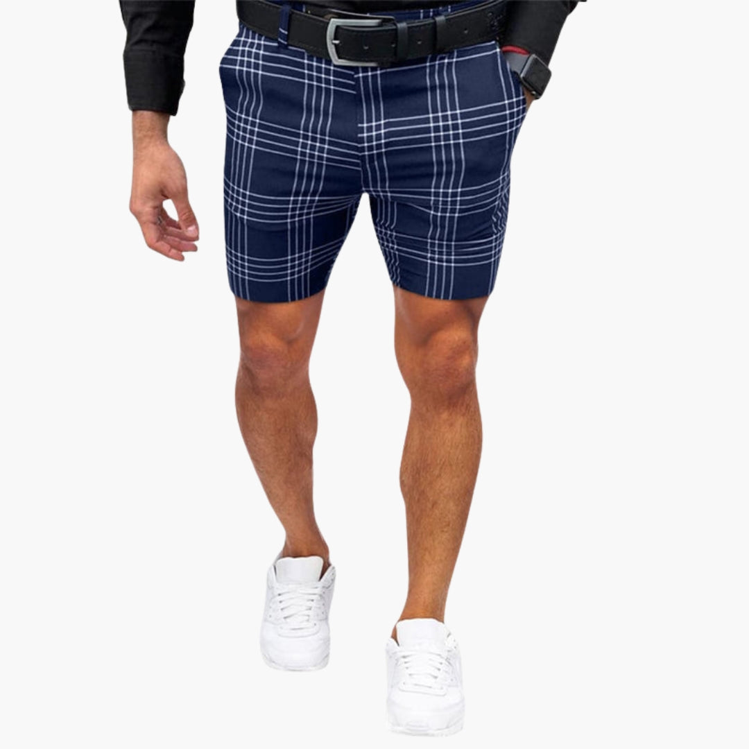 Short homme avec motif à carreaux et poches latérales