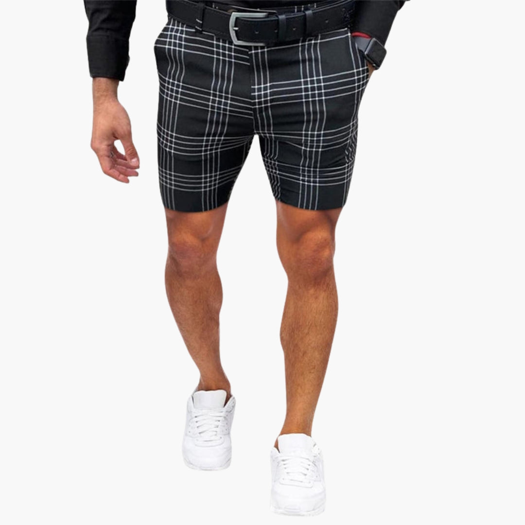 Short homme avec motif à carreaux et poches latérales