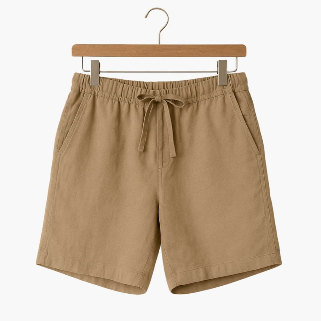 Short homme avec surface unie et taille à cordon