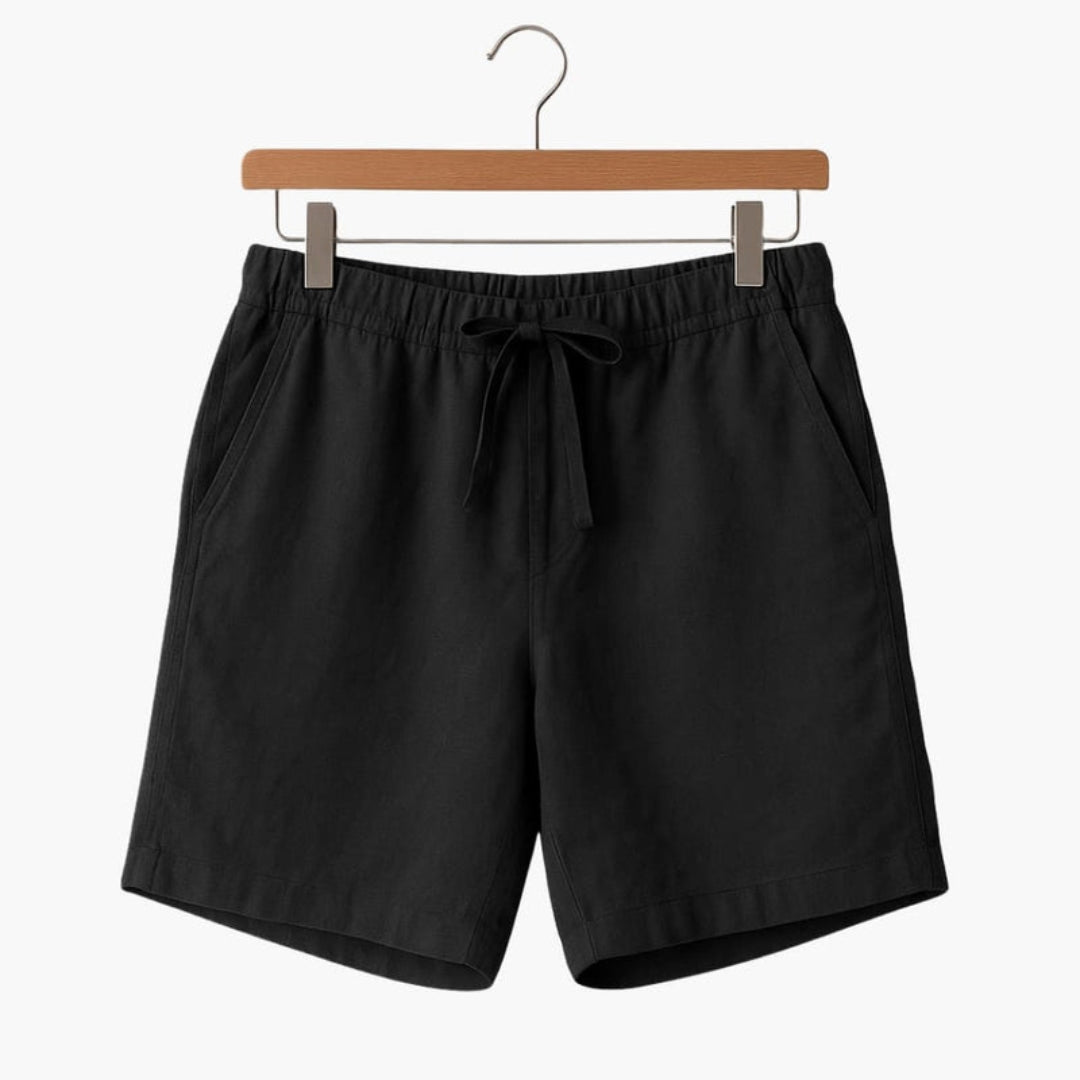 Short homme avec surface unie et taille à cordon