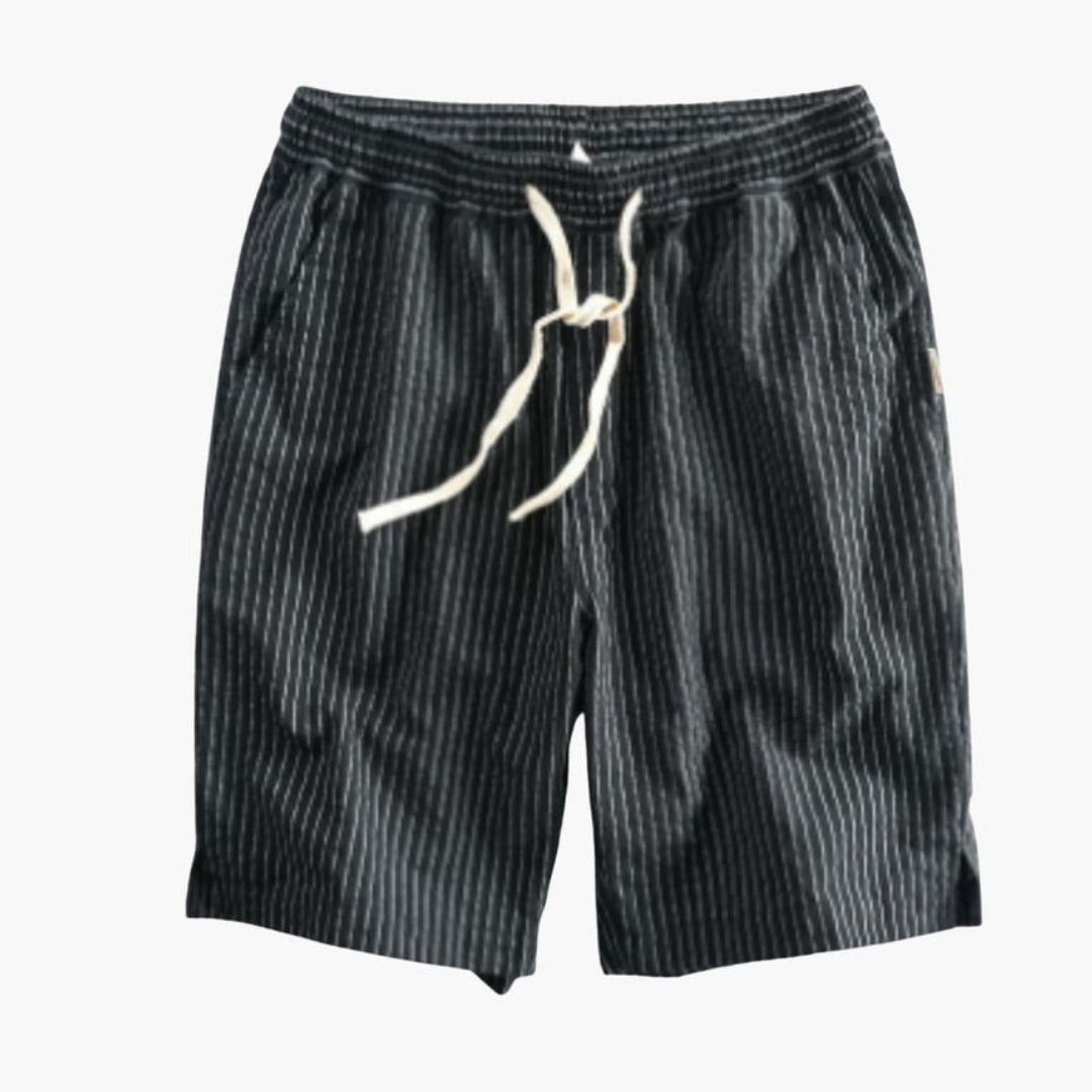 Short homme avec taille élastique et motif rayé