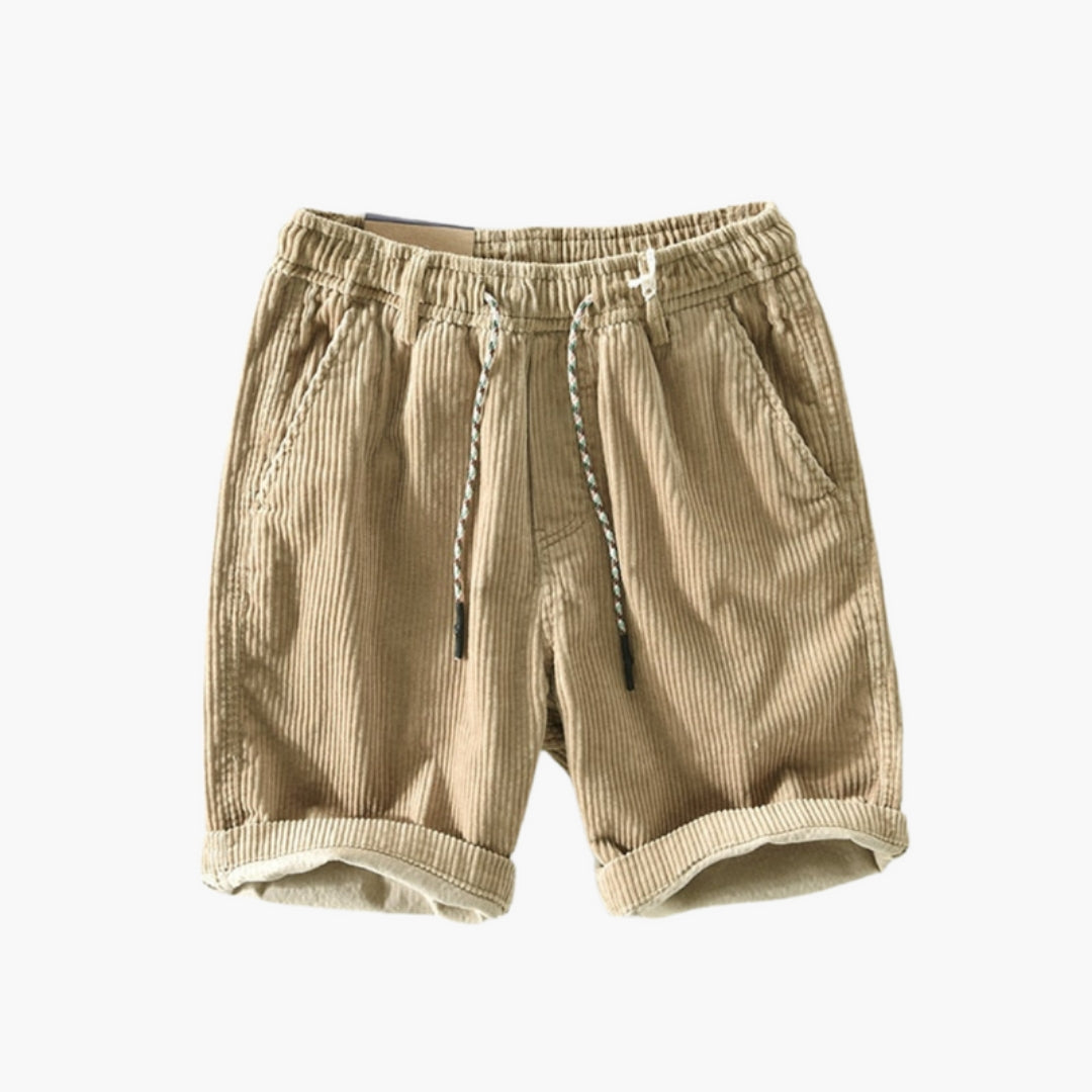 Kurze Herrenhose aus Kord mit Kordelzug