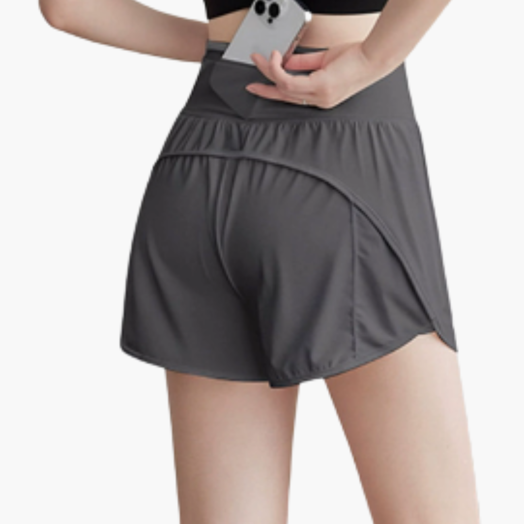 Shorts sportivi da donna con vita alta per uso quotidiano
