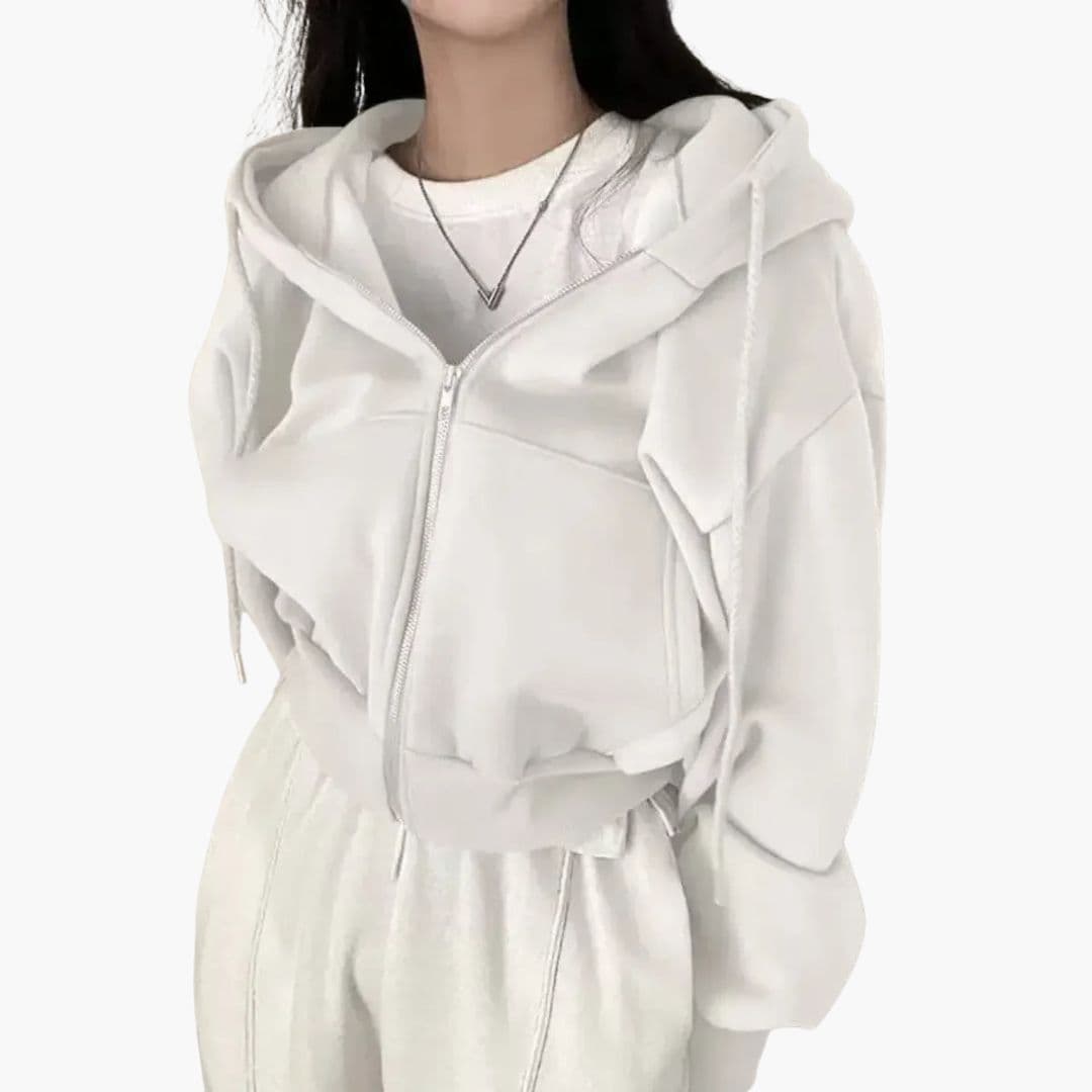 Sweat à capuche court pour femme