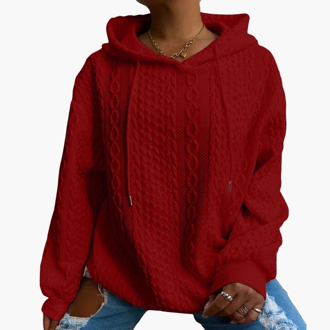 Sweat à capuche femme à texture torsadée