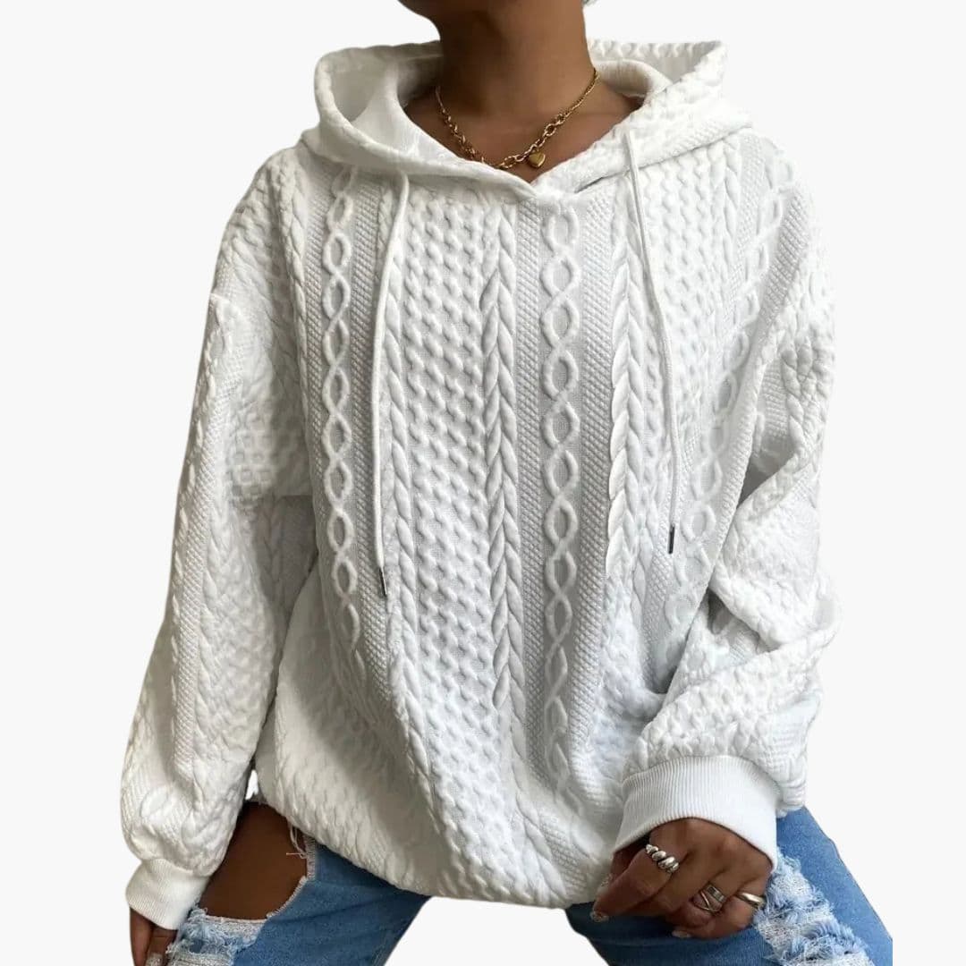 Sweat à capuche femme à texture torsadée