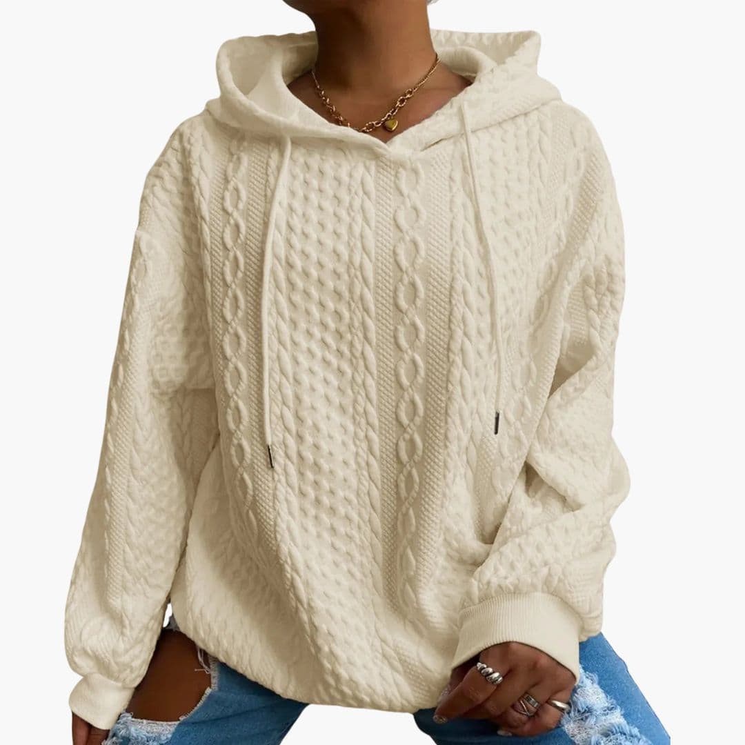 Sweat à capuche femme à texture torsadée