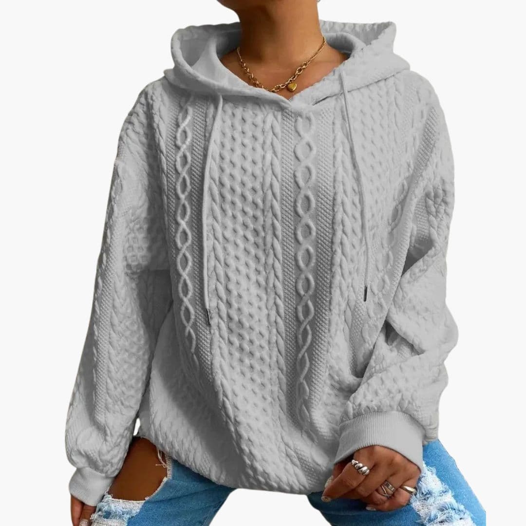 Sweat à capuche femme à texture torsadée