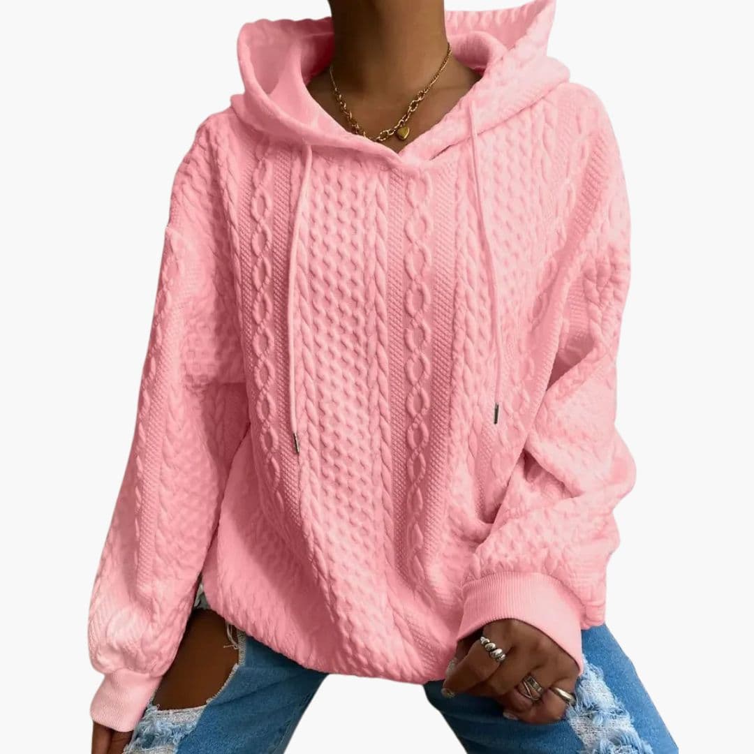 Sweat à capuche femme à texture torsadée
