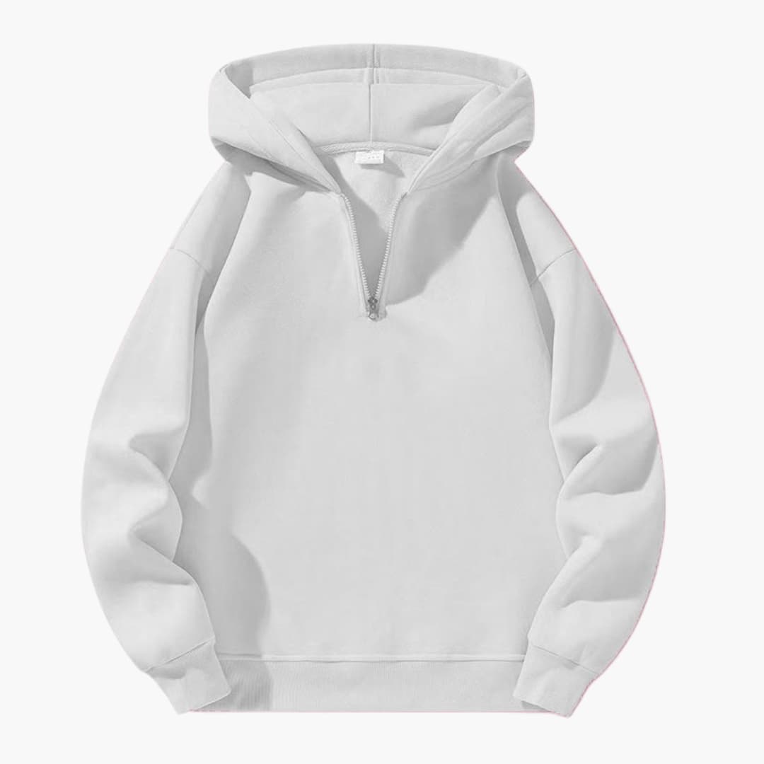 Sweat à capuche homme à demi-zip