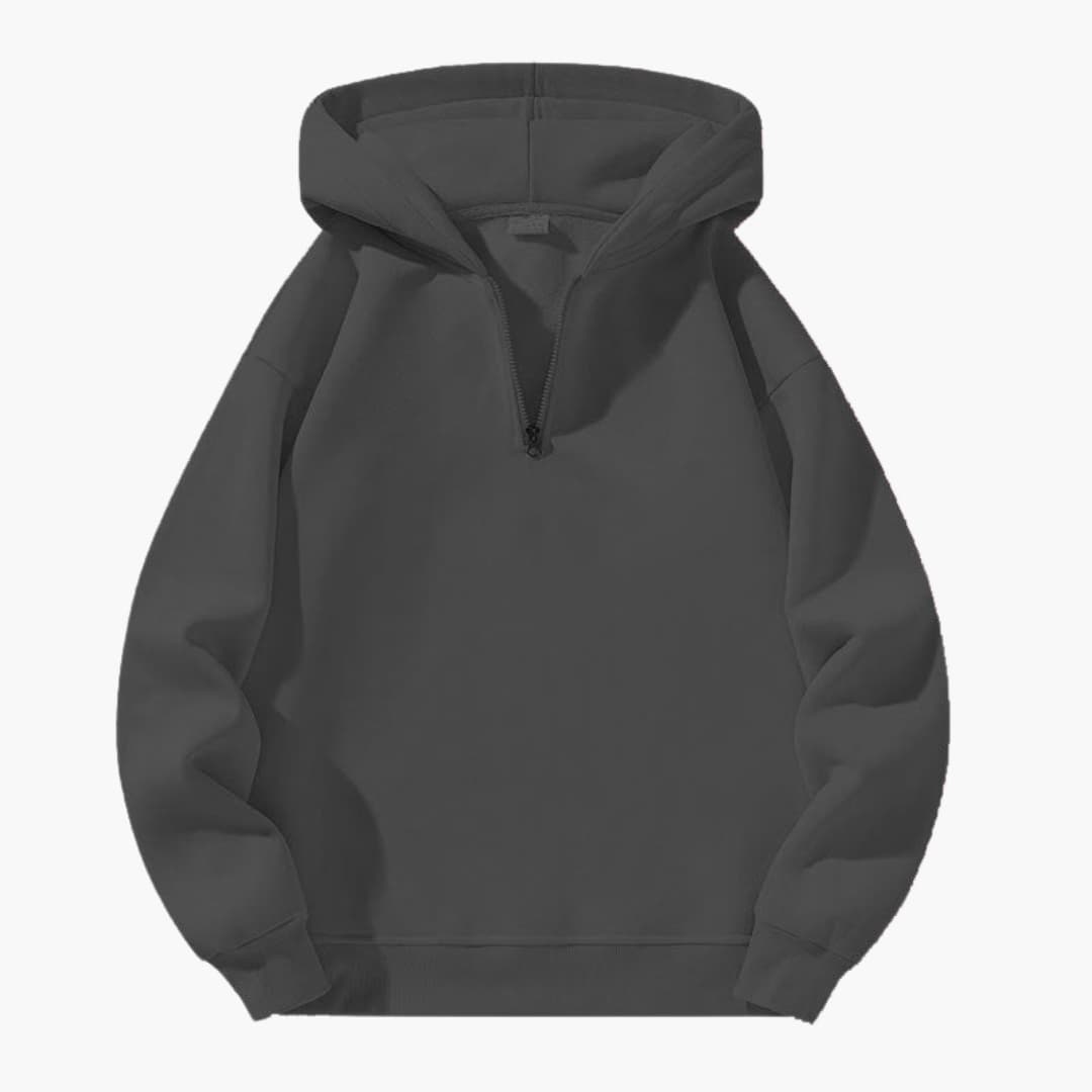 Sweat à capuche homme à demi-zip