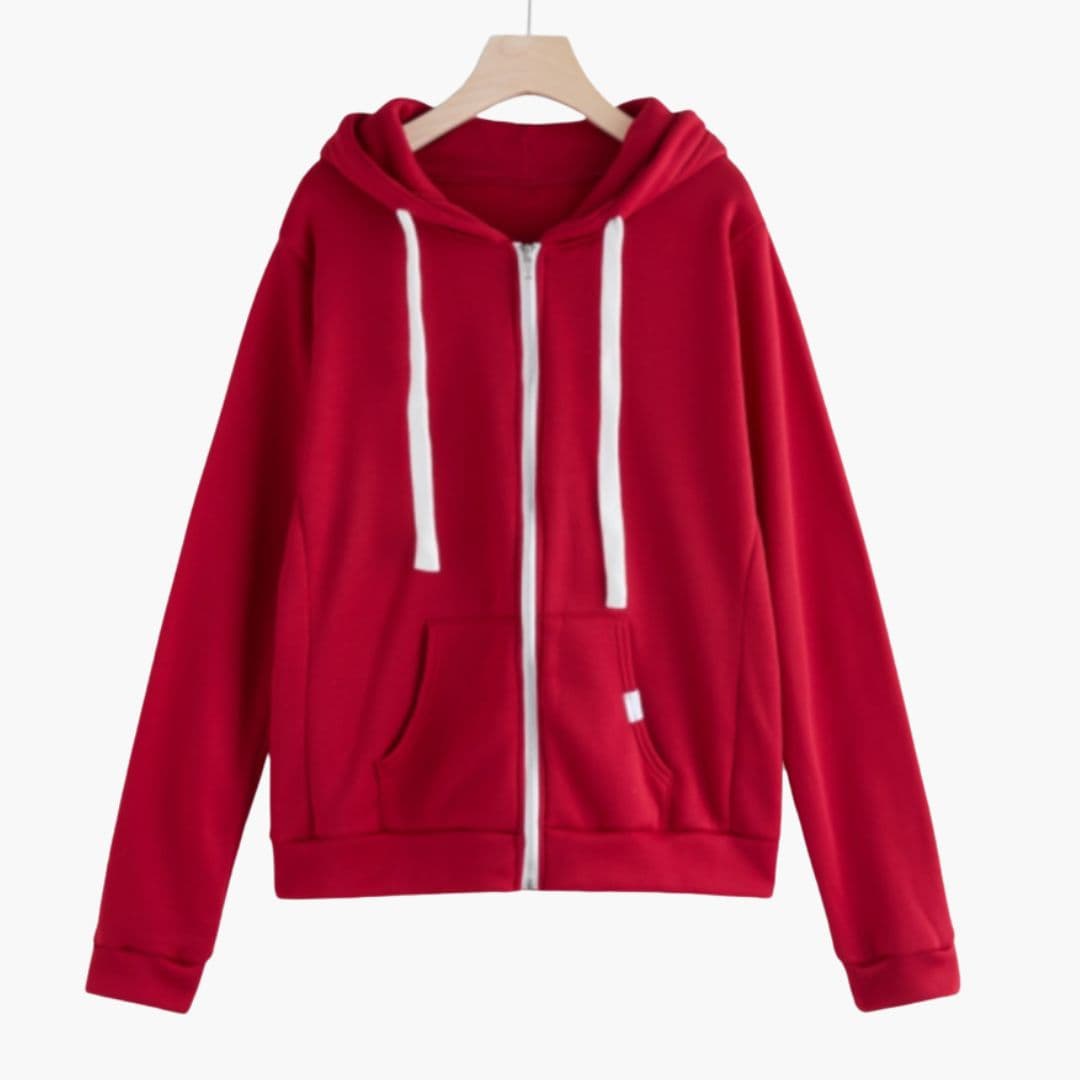 Sweat à capuche zippé femme avec poches devant