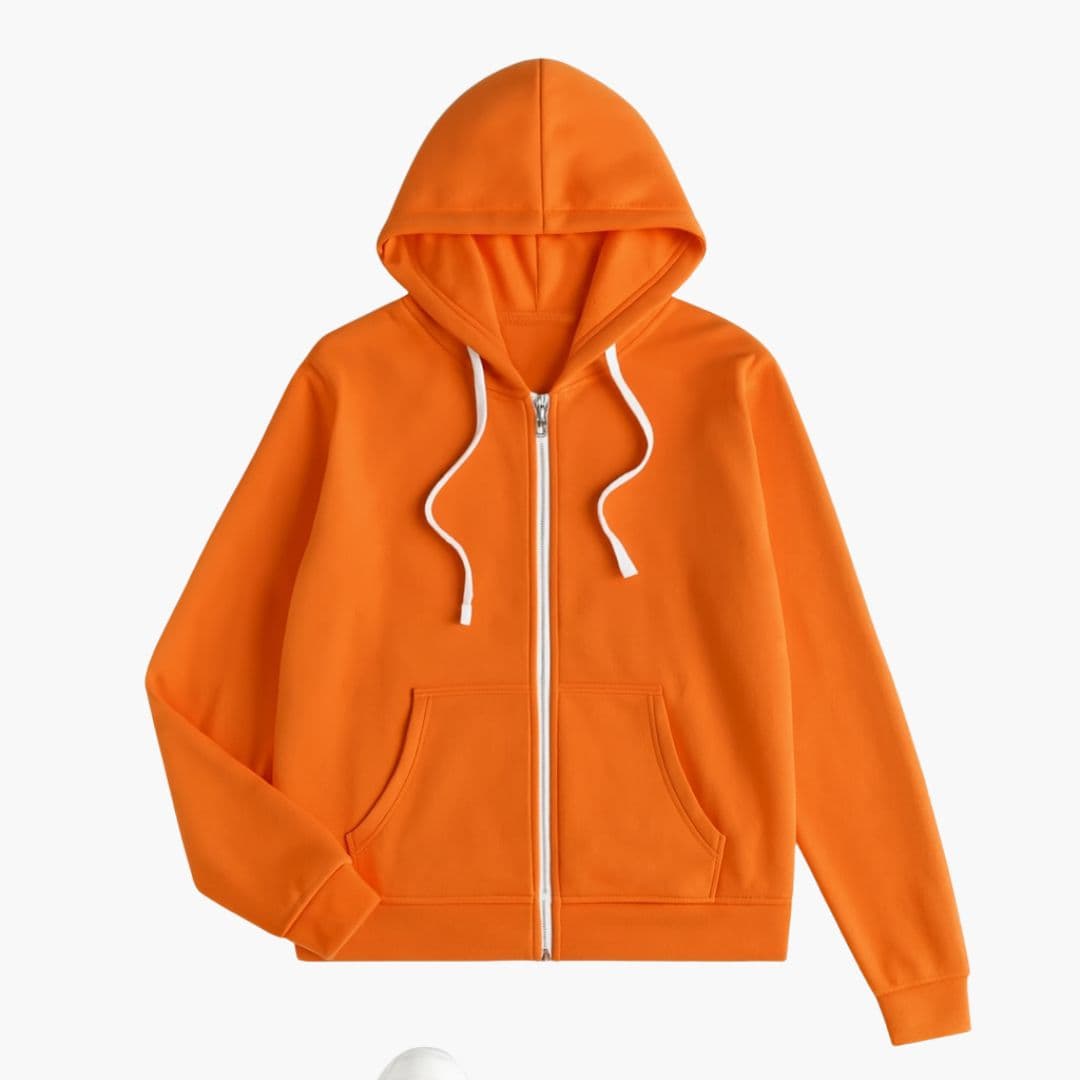 Sweat à capuche zippé femme avec poches devant
