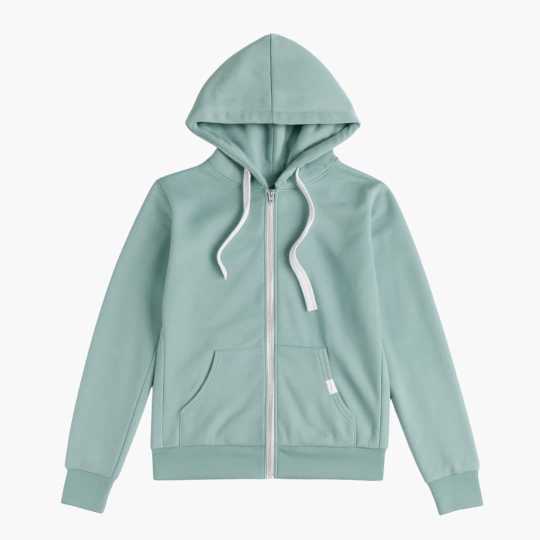 Sweat à capuche zippé femme avec poches devant