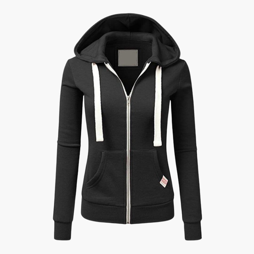 Sweat à capuche zippé femme avec poches devant