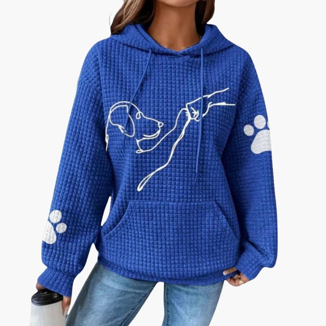 Felpa donna con cappuccio e superficie liscia