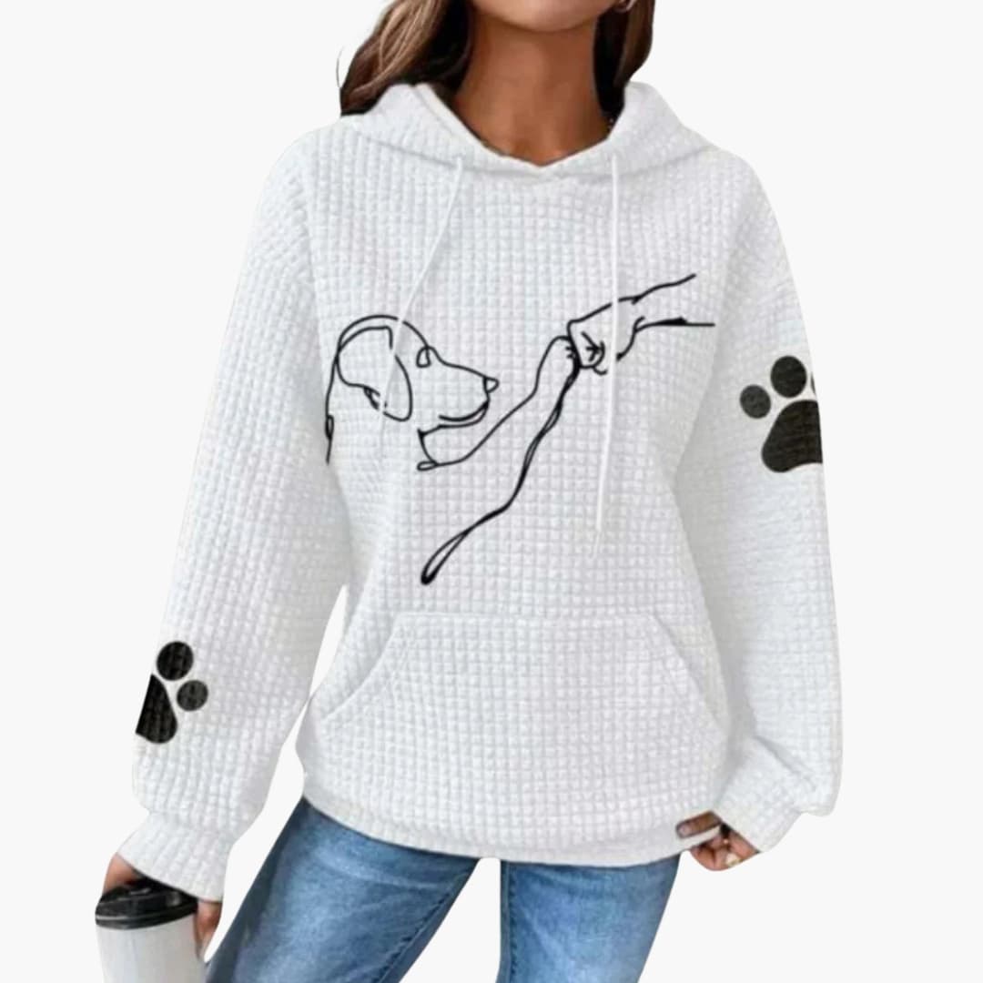 Felpa donna con cappuccio e superficie liscia