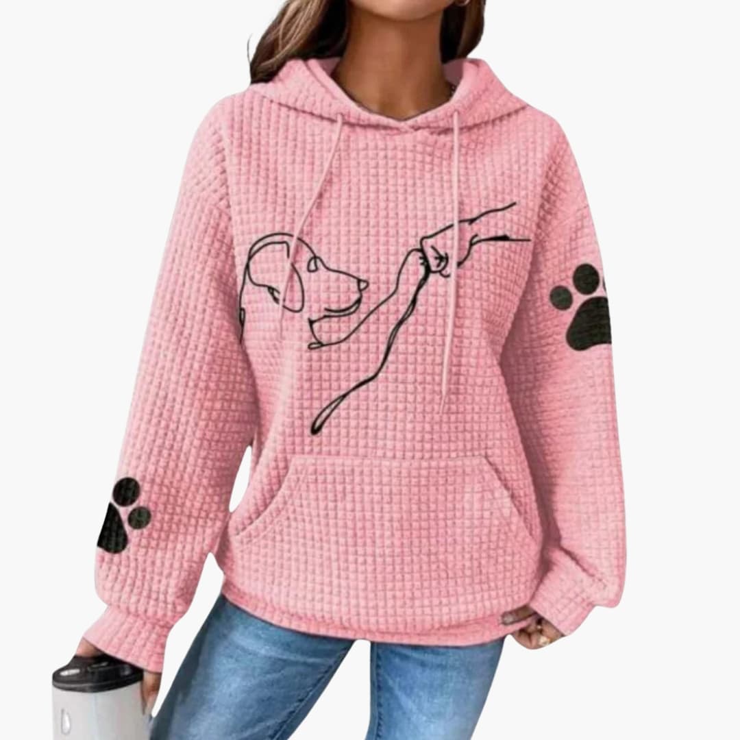Felpa donna con cappuccio e superficie liscia