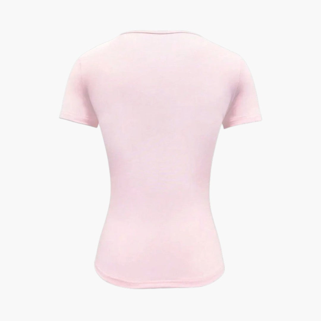 T shirt Femme avec Col Rond et Ourlet Droit