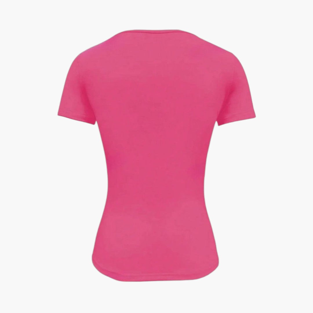 T shirt Femme avec Col Rond et Ourlet Droit