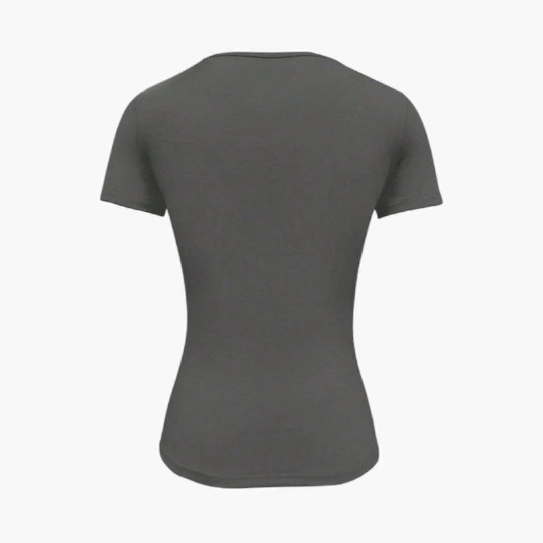 T shirt Femme avec Col Rond et Ourlet Droit