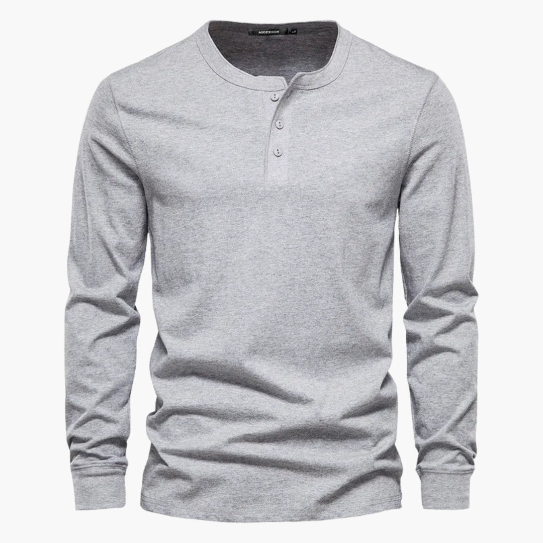 T-shirt Henley homme à manches longues