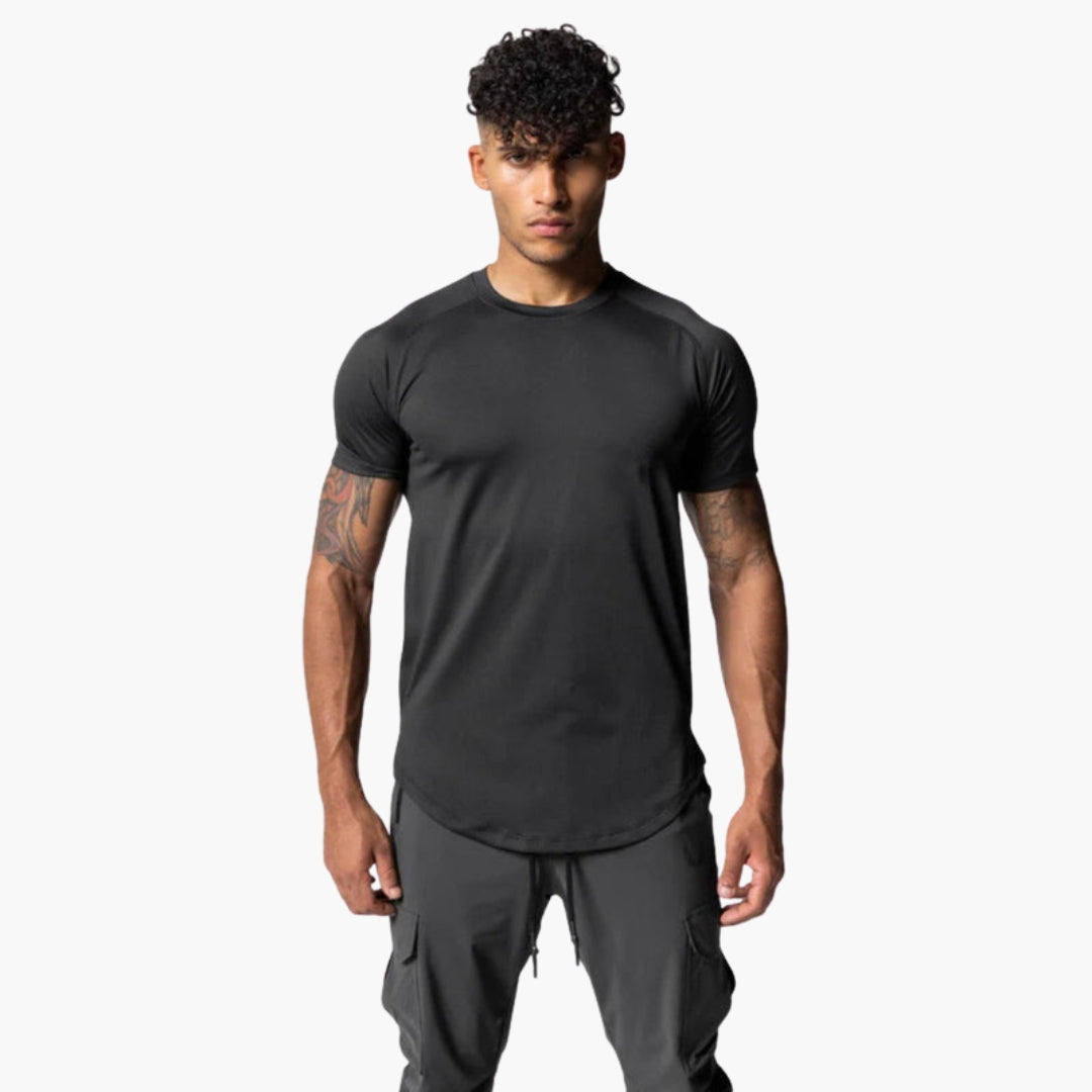 T-shirt homme avec col rond et manches raglan