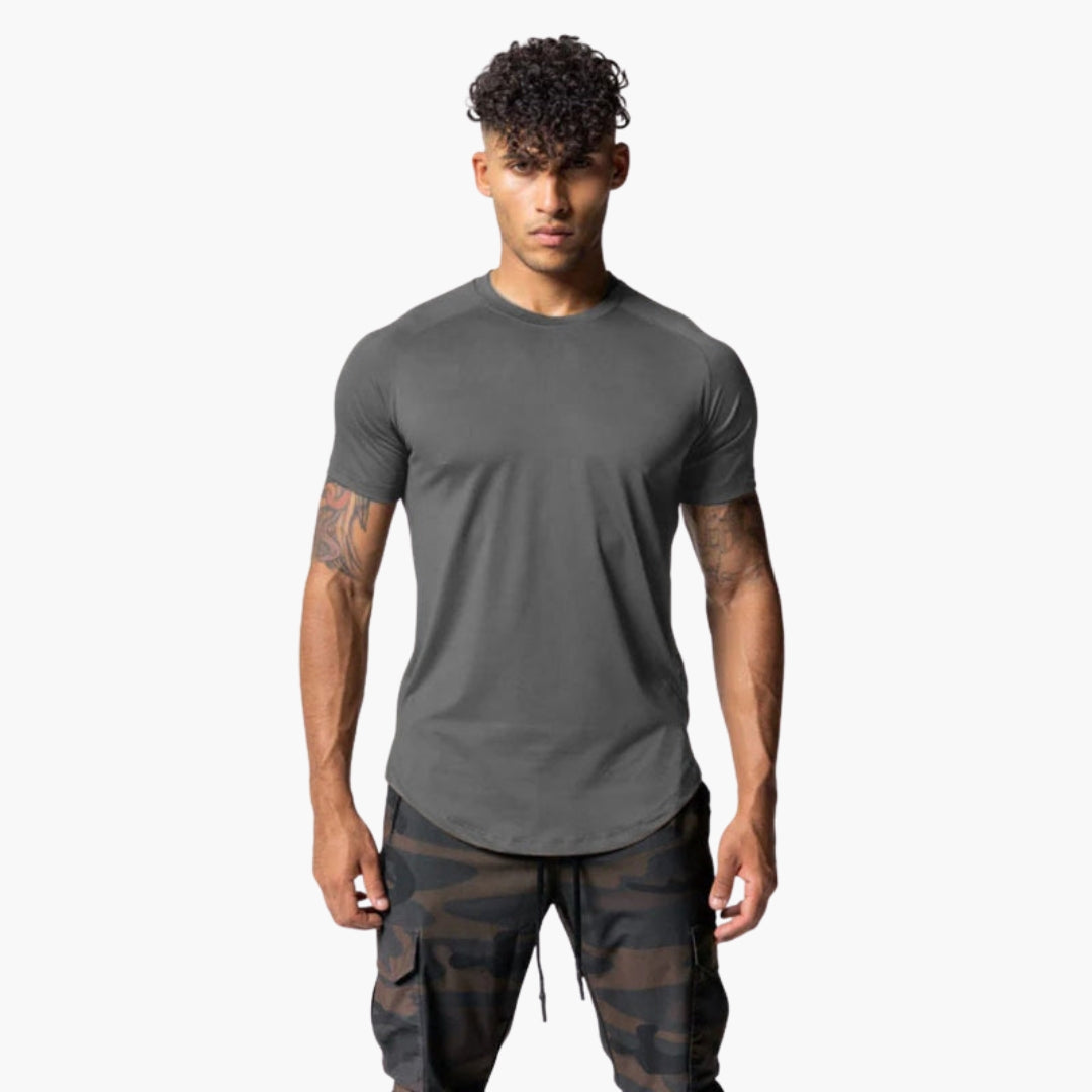 T-shirt homme avec col rond et manches raglan