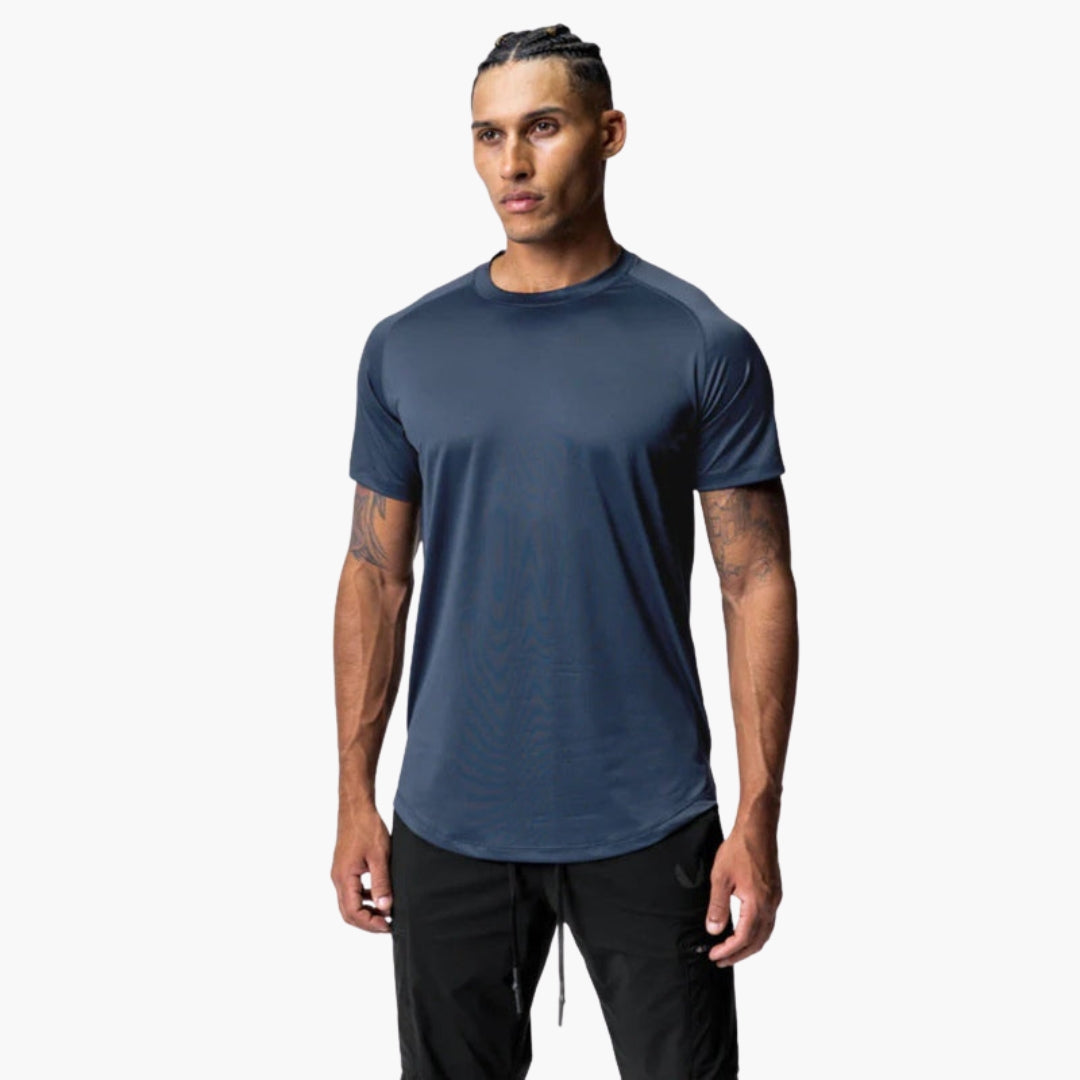 T-shirt homme avec col rond et manches raglan