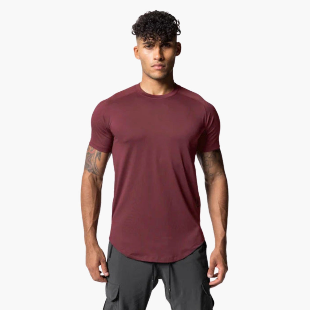 T-shirt homme avec col rond et manches raglan