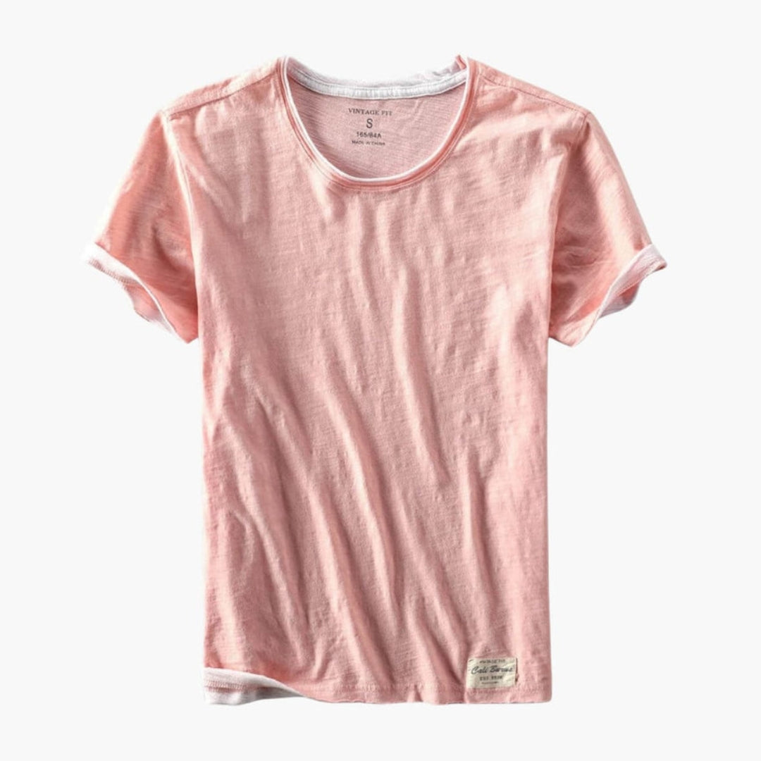 T shirt homme col rond à manches courtes et surface unie