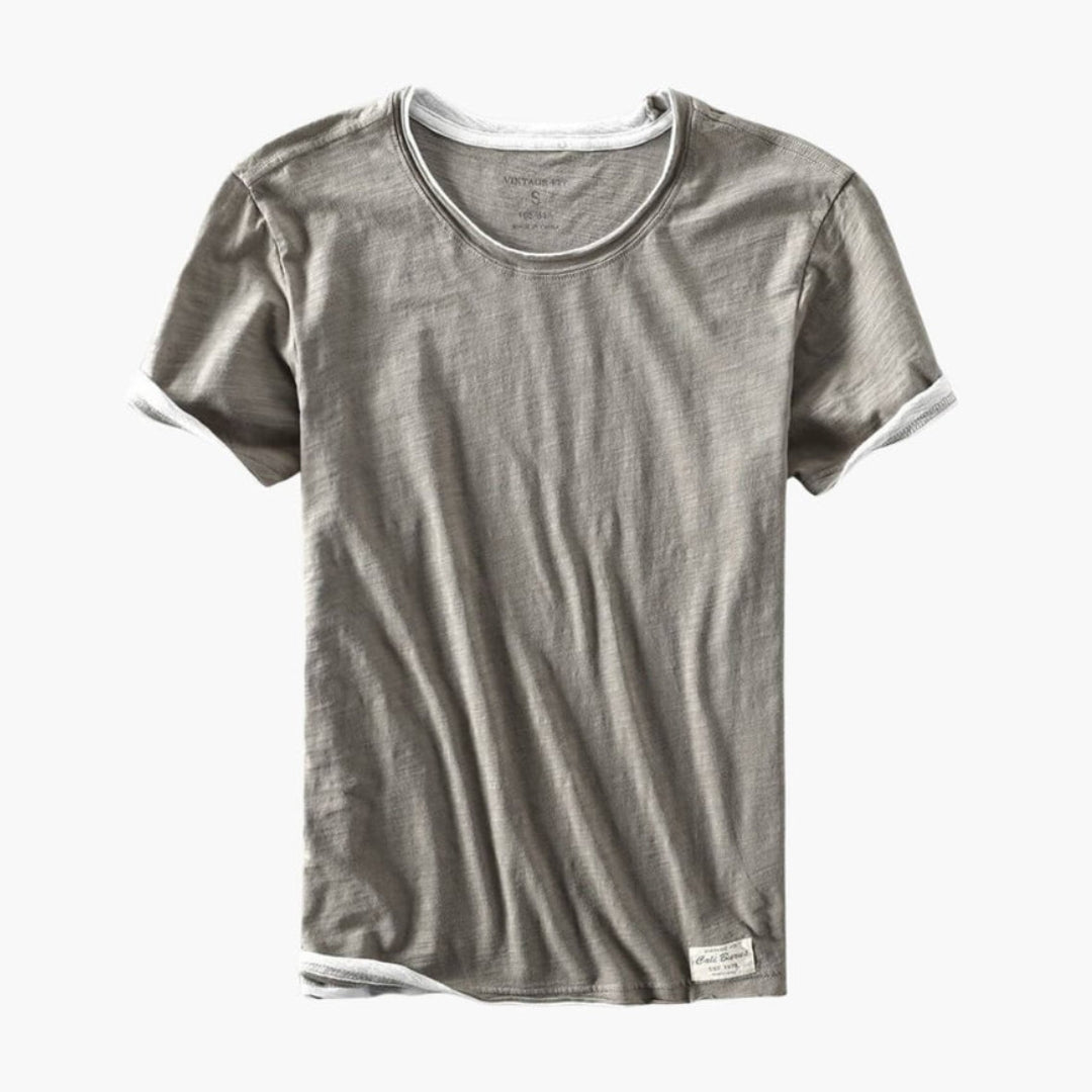 T shirt homme col rond à manches courtes et surface unie