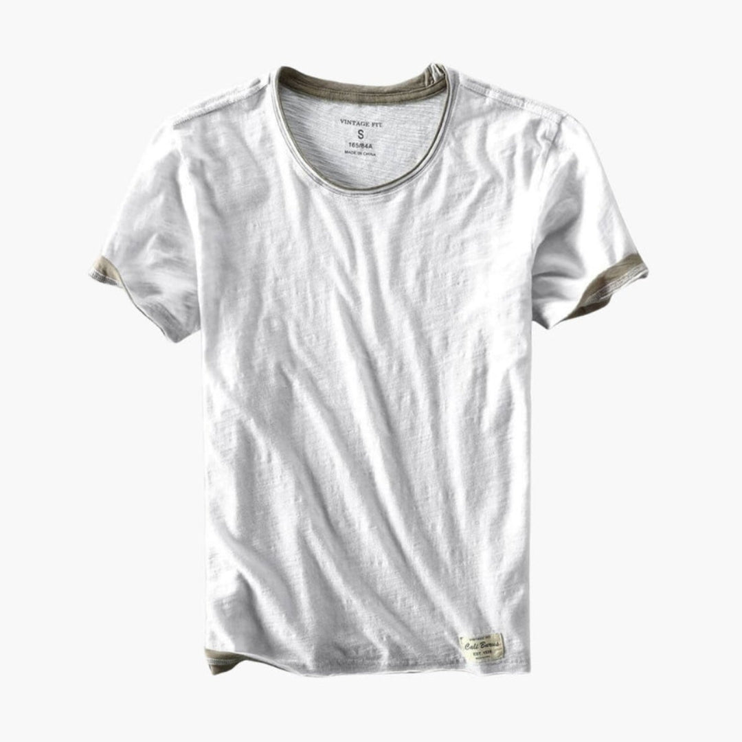 T shirt homme col rond à manches courtes et surface unie