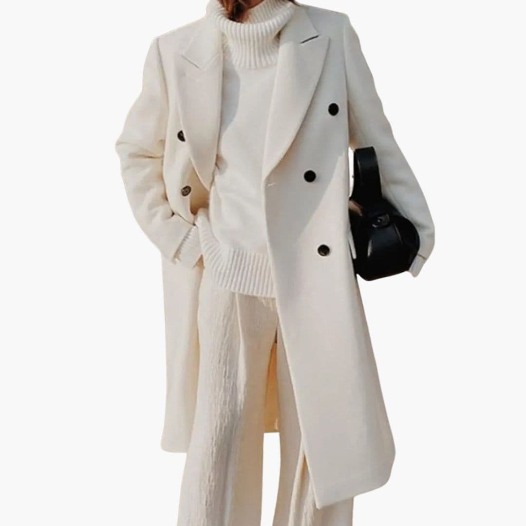 Trench Femme avec Col à Revers et Boutons sur