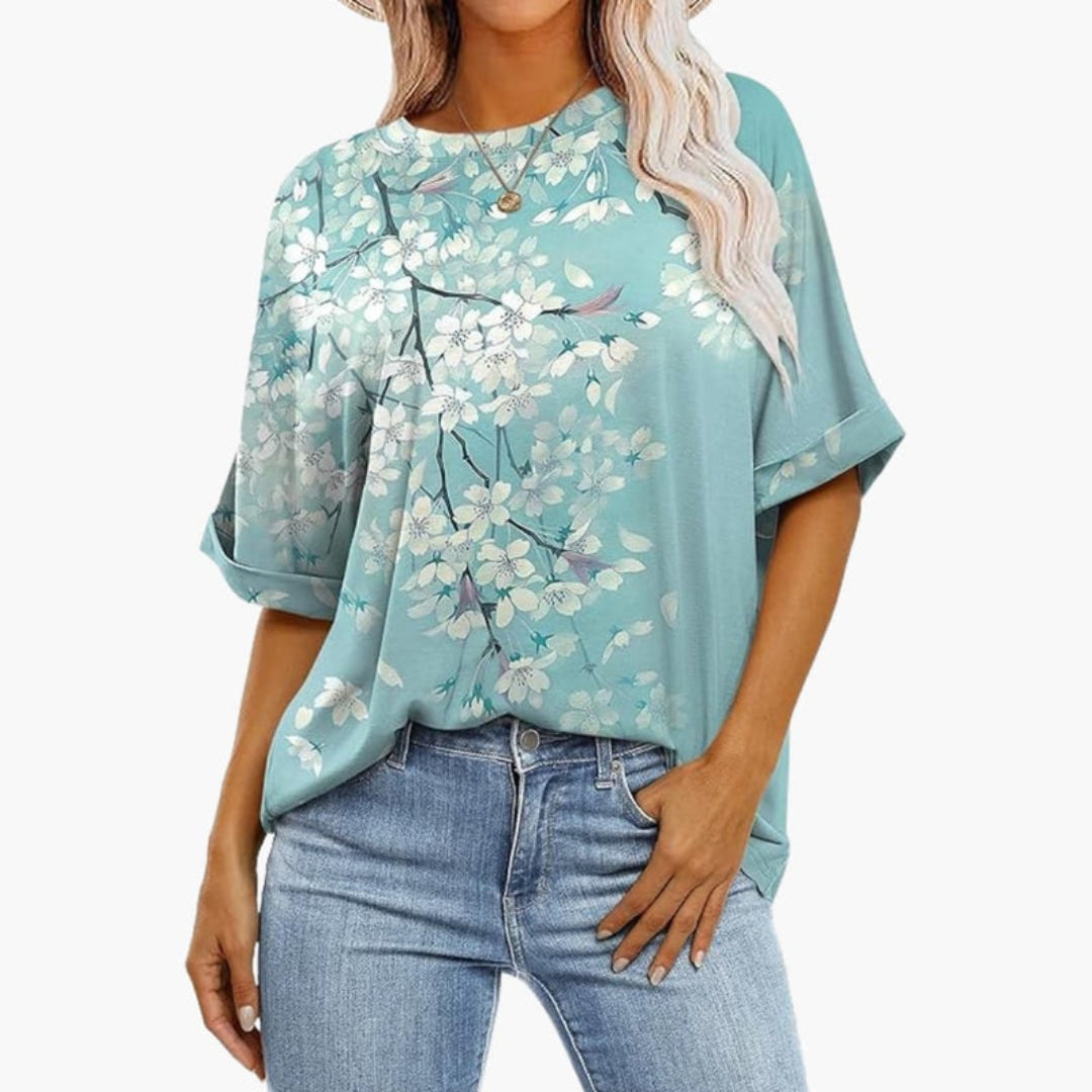 T shirt Femme avec Manches Retroussées