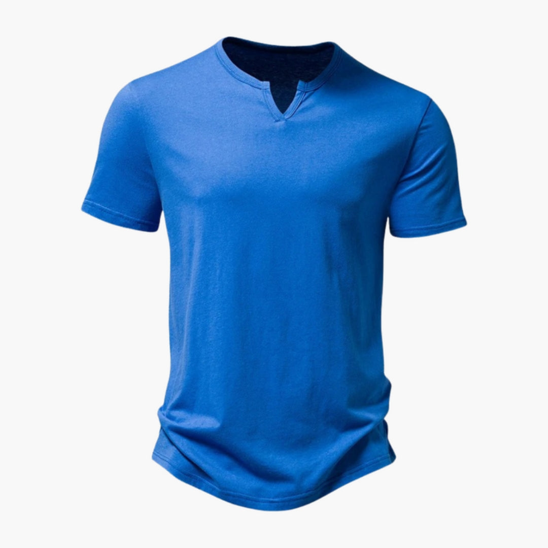 T shirt Henley Homme avec Patte Boutonnée