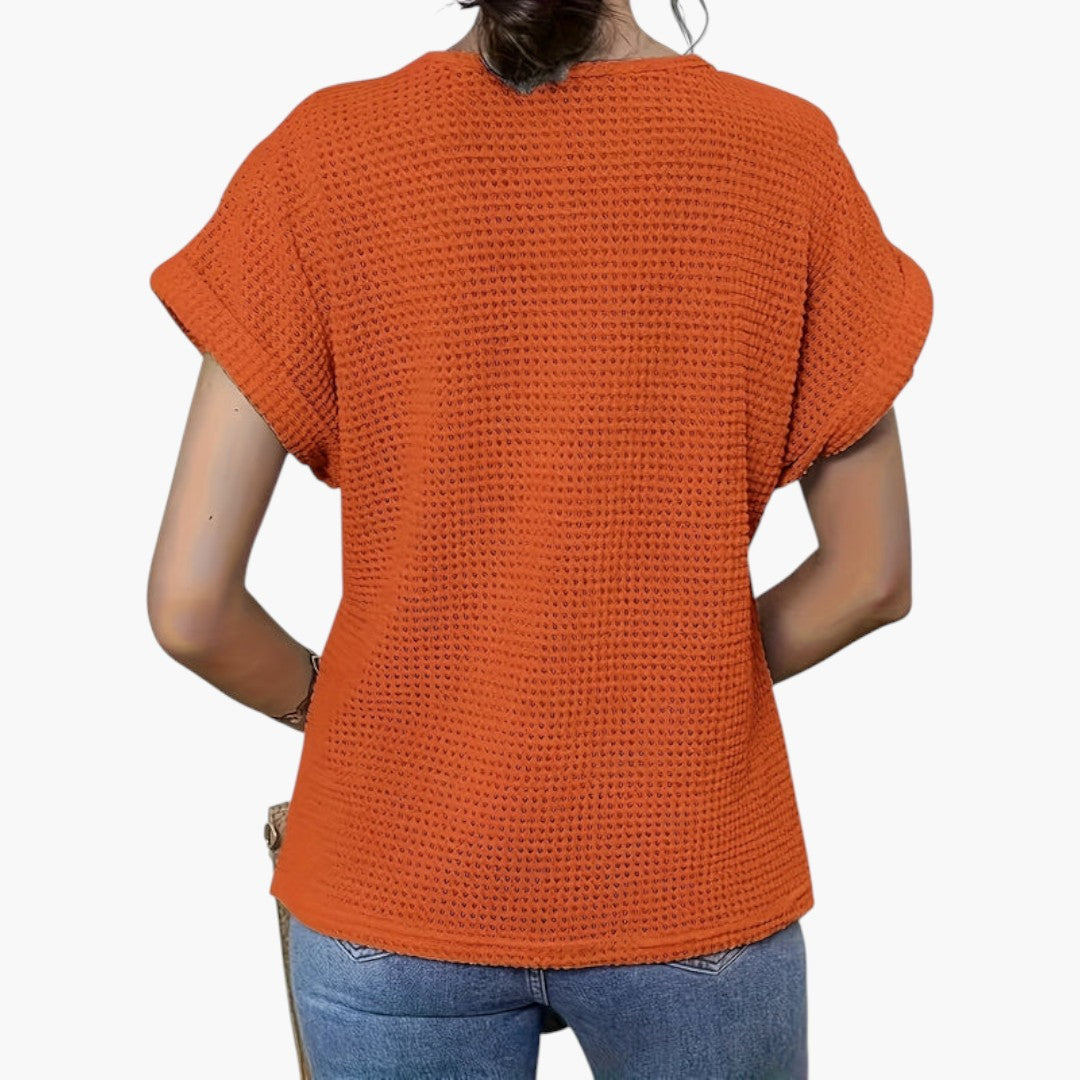 T shirt femme manches courtes avec empiècement dentelle