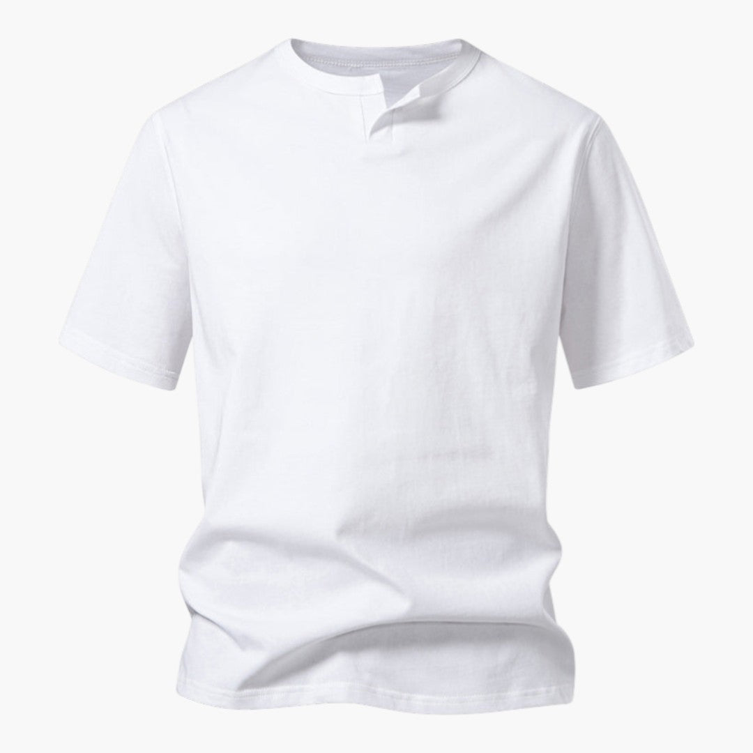 T shirt homme à encolure fendue et manches courtes