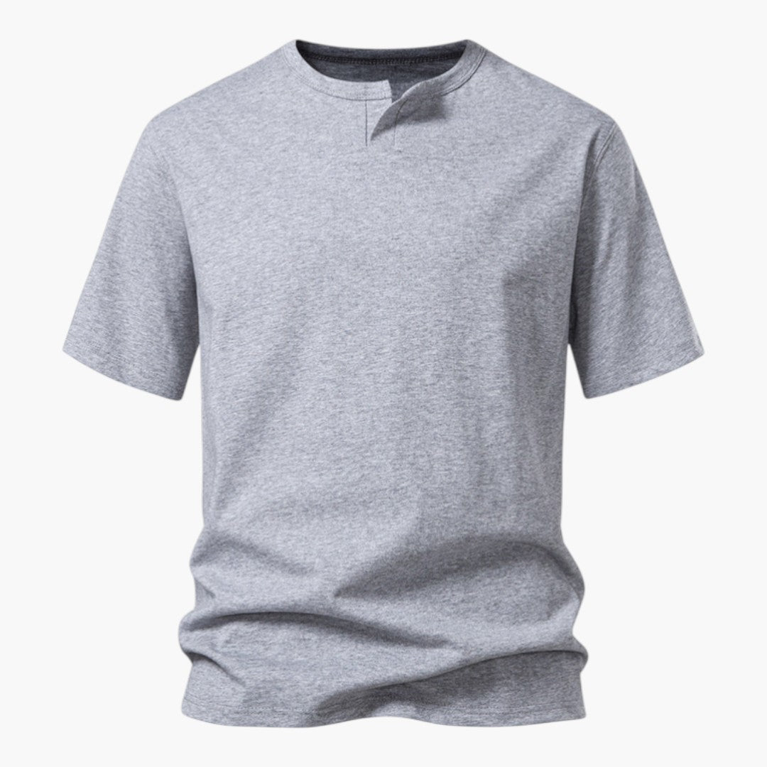T shirt homme à encolure fendue et manches courtes