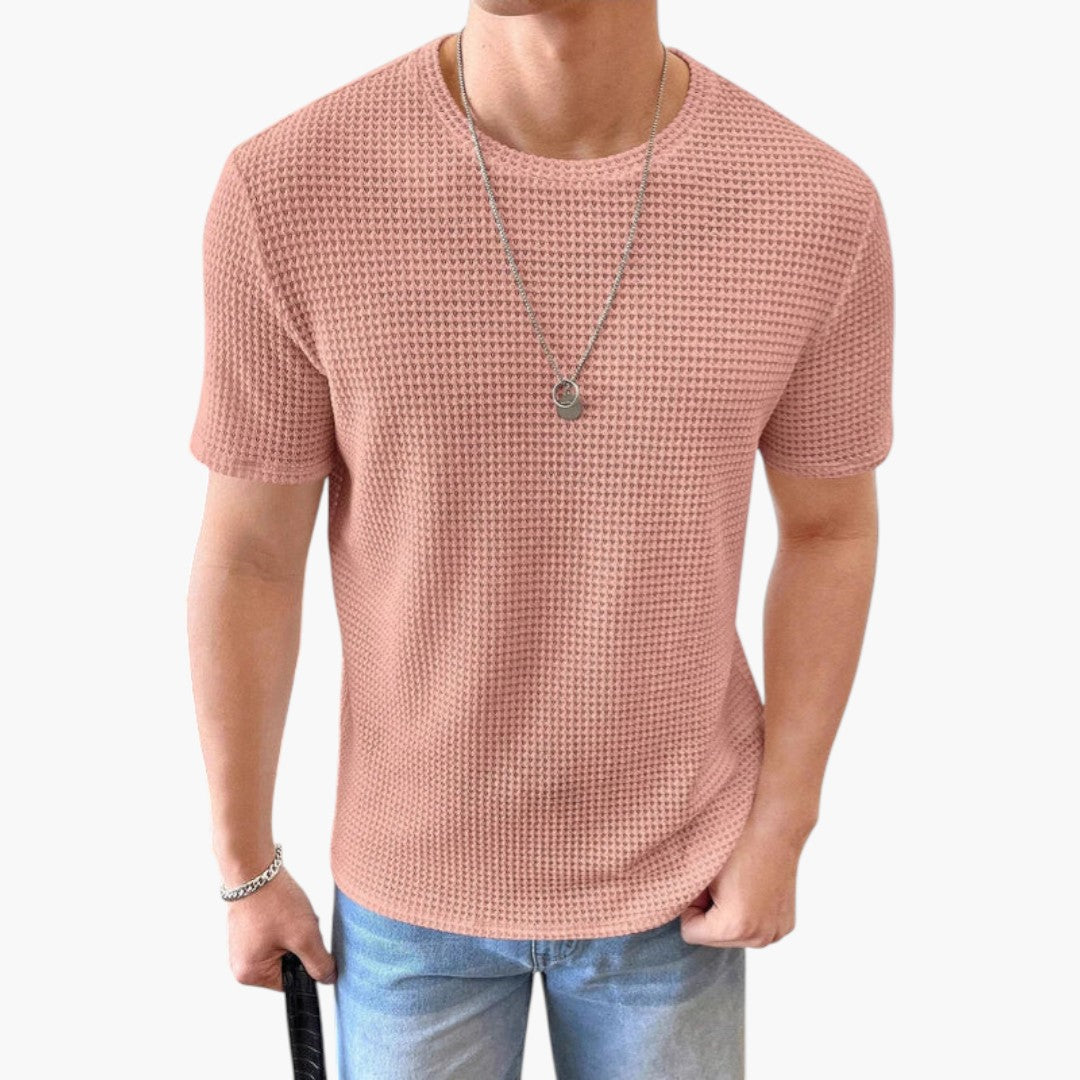 T shirt homme à surface texturée et manches courtes