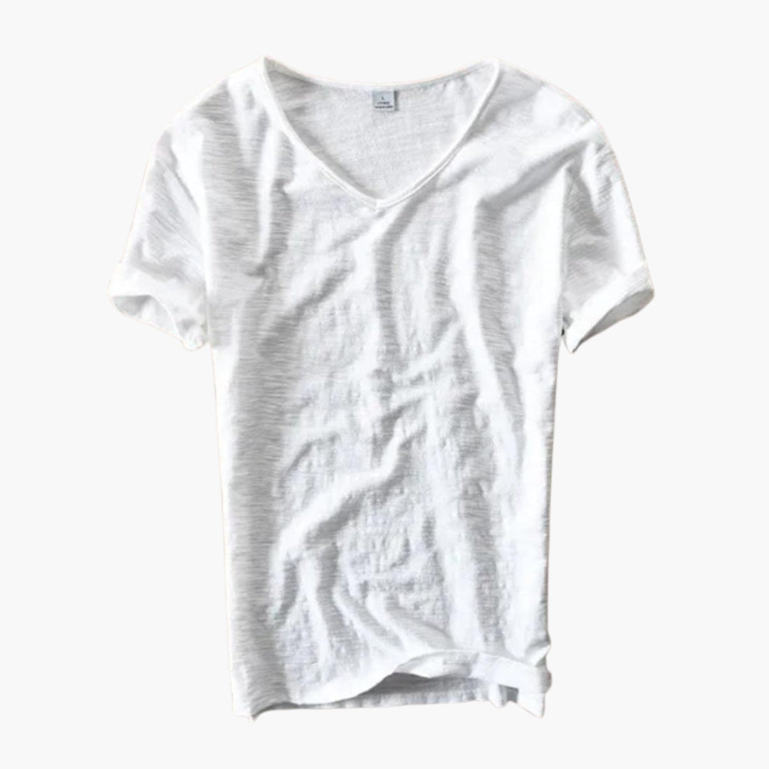 T shirt homme col en V manches courtes