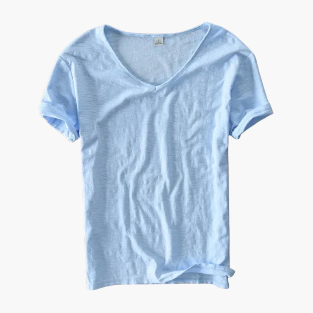 T shirt homme col en V manches courtes
