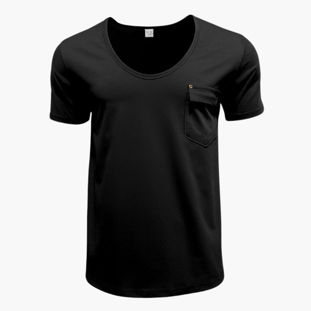 T shirt homme col rond avec poche poitrine