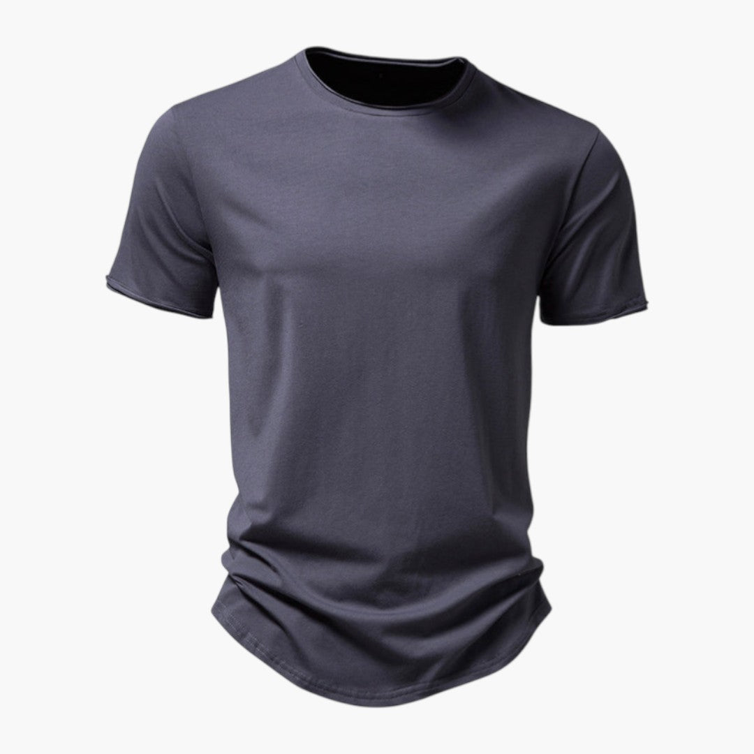 T shirt homme avec col rond manches courtes