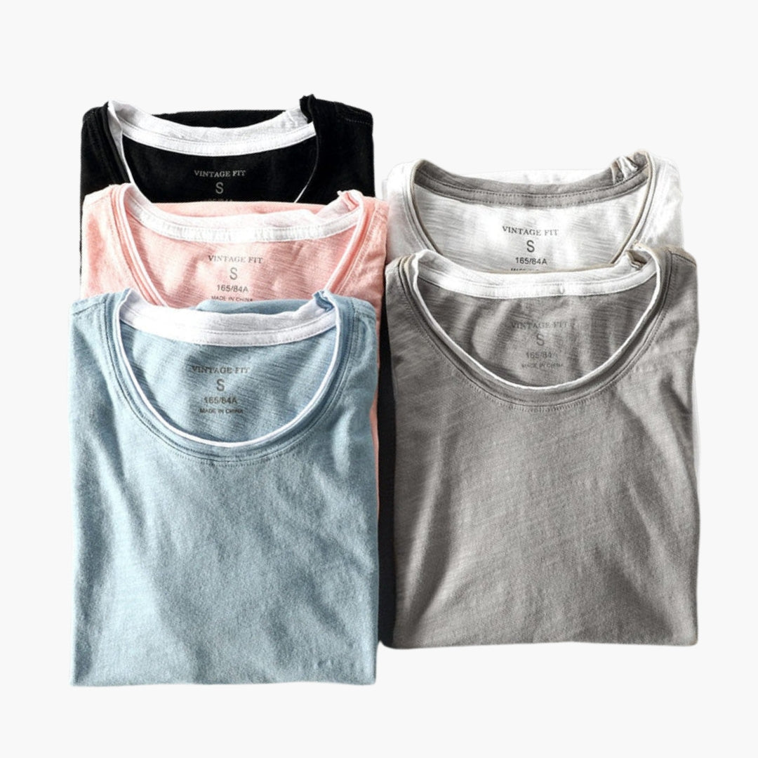 T shirt homme col rond manches courtes a ourlet droit