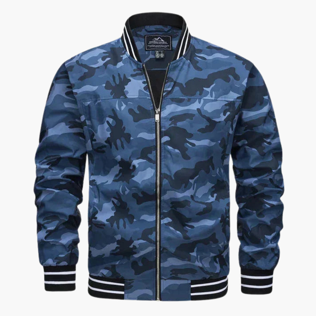Veste Bombers pour Homme avec Poignets Côtelés et Fermeture Éclair