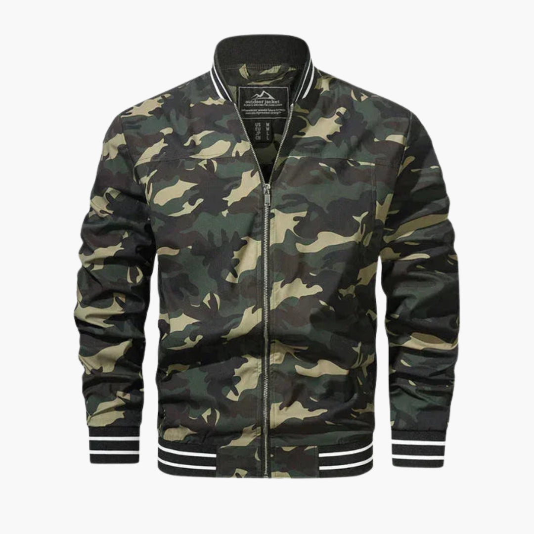 Veste Bombers pour Homme avec Poignets Côtelés et Fermeture Éclair