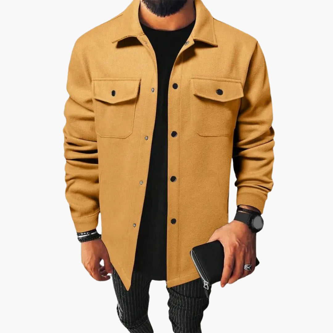 Camicia da uomo taglio ampio con tasche sul petto