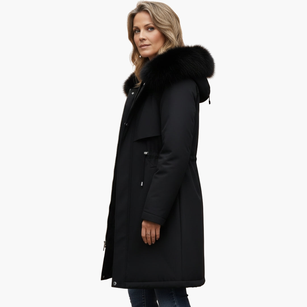 Veste Hiver Femme avec Col Imitation Fourrure